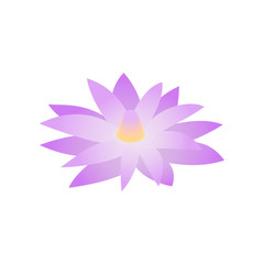Blue Lotus of Egypt icon, isometric 3d style