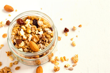 Homemade granola with nuts