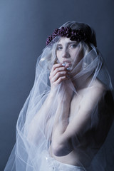 young girl in white tulle