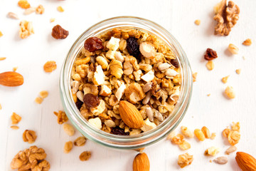 Homemade granola with nuts