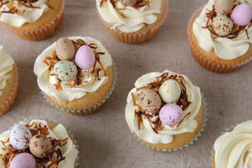 Homemade Easter eggs cupcakes
