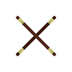 Wooden sword bokken flat icon