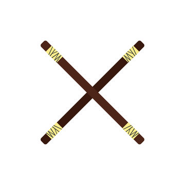 Wooden sword bokken flat icon