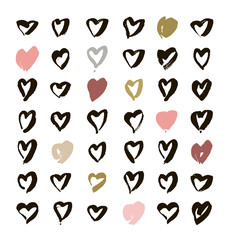 Heart Icons Set, hand drawn icons and illustrations for valentines and wedding
