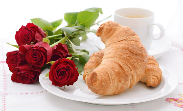 Breakfast with croissant