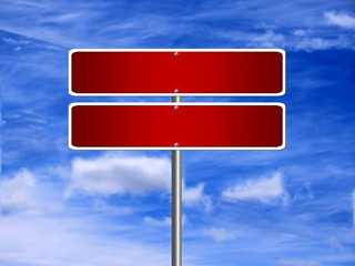 High resolution blank road sign empty highway street red signage.