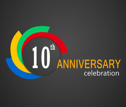 10th Anniversary celebration background, 10 years anniversary card illustration - vector eps10