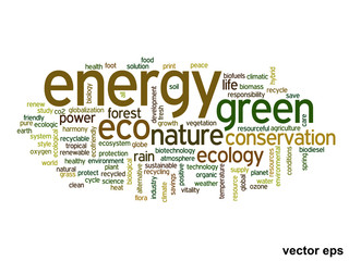 Vector conceptual ecology word cloud