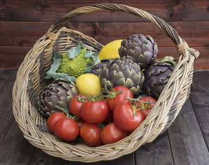 A basket of vegetables