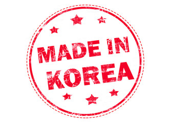Grunge rubber stamp with text - Made in Korea