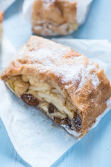 Homemade apple strudel