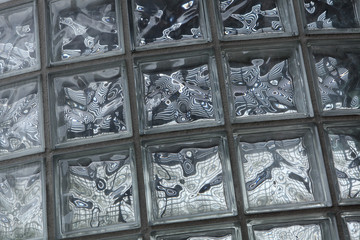 Glass blocks wall. Background texture