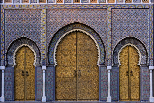 Royal palace entrance in Fes, Morocco