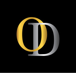 OD initial letter with gold and silver