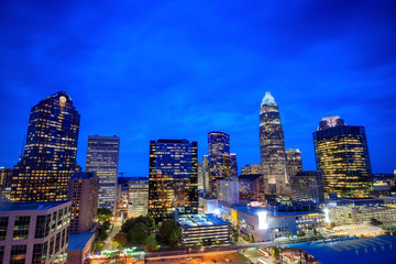 Obraz premium Skyline of downtown Charlotte in north carolina