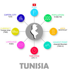 vector easy infographic state tunisia