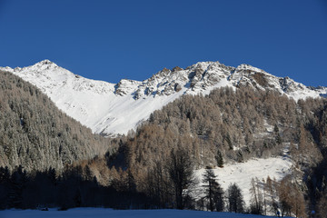 cime innevate neve nevicata inverno sole cielo sereno cielo azzurro spettacolo