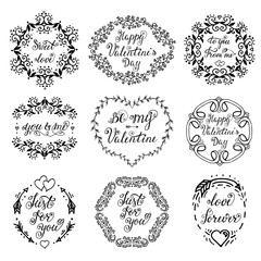 Set of hand drawn decorative  elements
