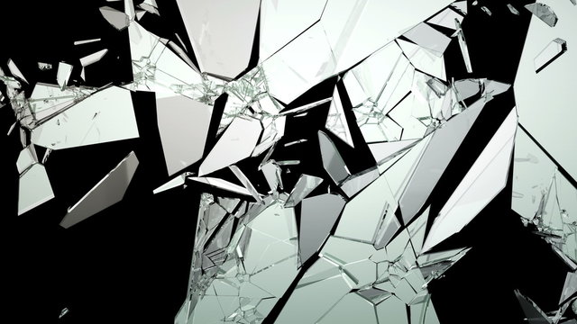 4k Glass crack and shatter with slow motion. Alpha