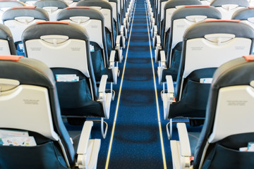 Ukraine, Borispol. The interior of the plane.