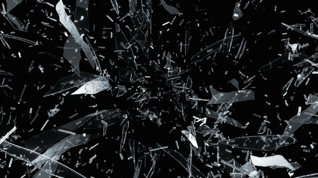 4k Glass crack and shatter with slow motion. Alpha