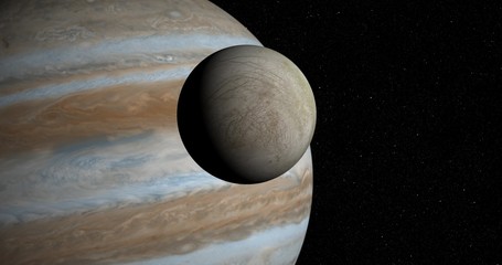 Dramatic flyby of Europa, in orbit around Jupiter. Two versions: 10-second and 20-second. Reversible. Data: NASA/JPL. - Powered by Adobe