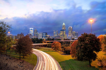 Fototapeta na wymiar Skyline of downtown Charlotte in north carolina