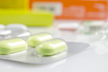 green antibiotic in capsule