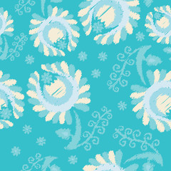 Ethnic boho seamless pattern with flowers. Print. Repeating background. Print. Cloth design, wallpaper.