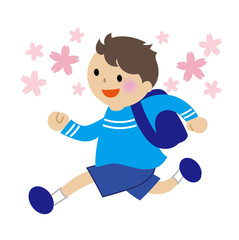 ランドセルを背負う小学生