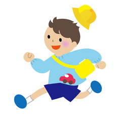 走る子供　園児