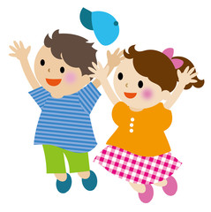 ジャンプする子供