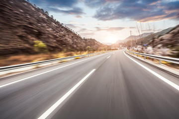 motion blur of the highway road
