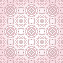 Vintage seamless lace texture on light pink background.