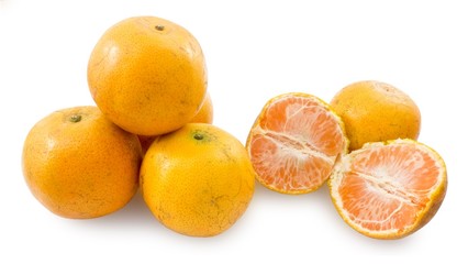 Fresh Sweet Oranges on A White Background
