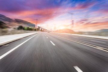 motion blur of the highway road