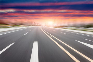 motion blur of the highway road