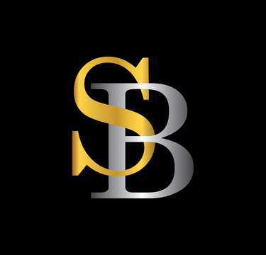 SB initial letter with gold and silver