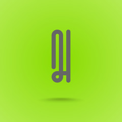 Obraz premium Vector Graphic Line Font Logo Element. Letter I