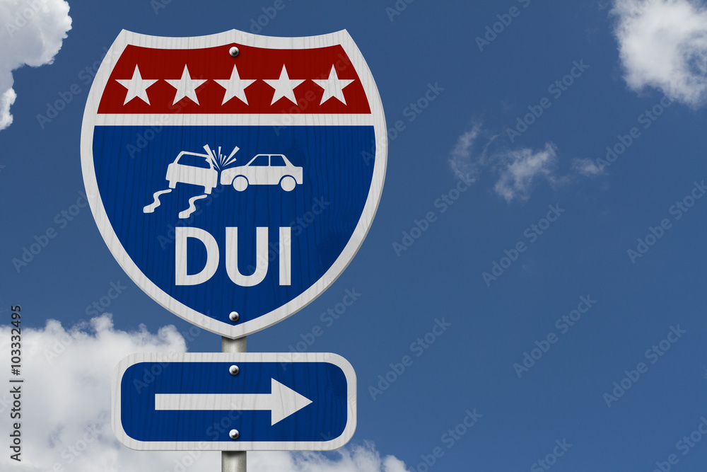 Wall mural American DUI Highway Road Sign