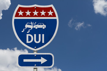 American DUI Highway Road Sign