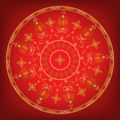 Mandala. Ethnic decorative elements. Hand drawn background. Islam, Arabic, Indian, ottoman motifs