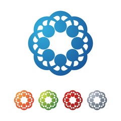 Abstract Logo Of Flowers, Circle Design Vector Logo Template