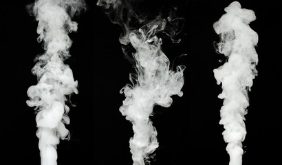 white smoke cloud on black background
