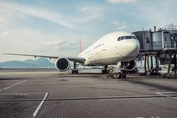 Fototapete Flughafen Flugzeug bereit zum Einsteigen