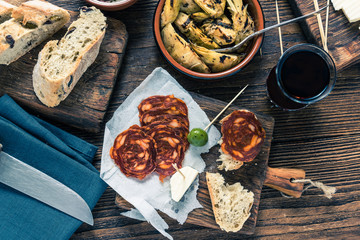 Traditional tapas served for share with friends