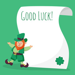 Vector illustration of a St. Patrick's Day leprechaun 