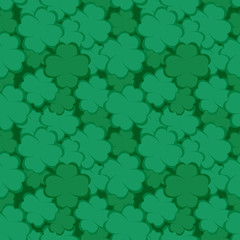 Vector seamless pattern with four-leaf clover