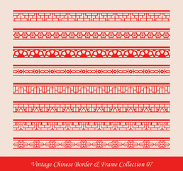 Vintage Chinese Border Frame Vector Collection 07