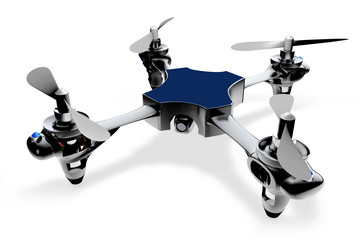 3d quadro helicopter on a white background